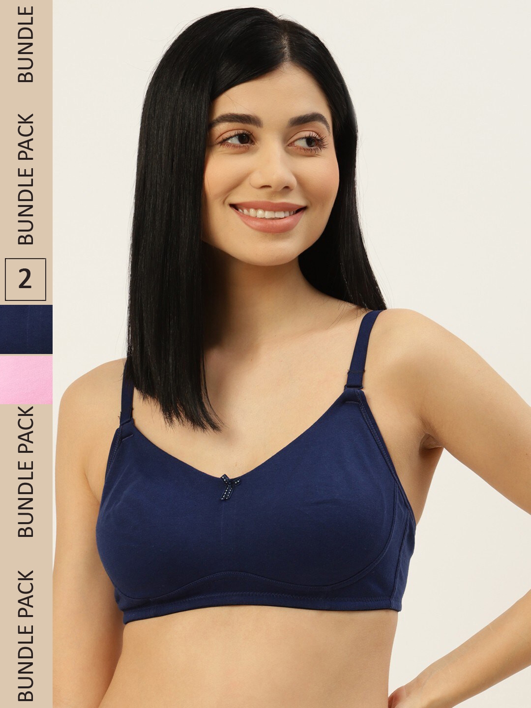Buy ETC Navy Pack Of 2 Full Coverage Pure Cotton Bra - Bra for Women 22437036 | Myntra