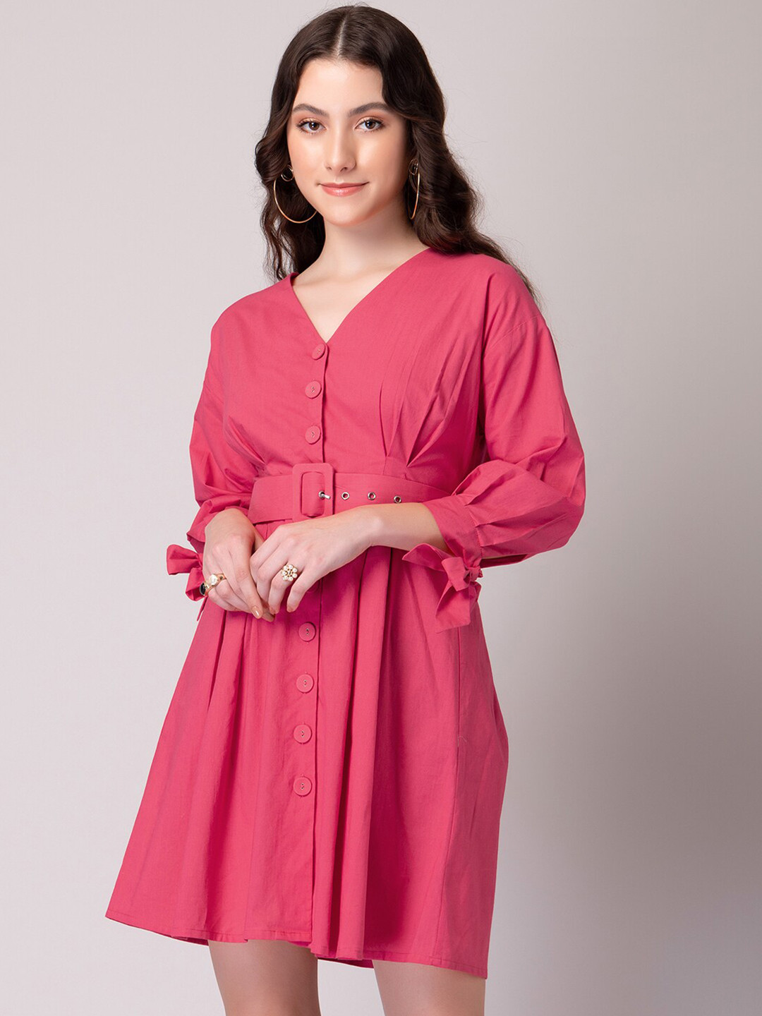 Buy FabAlley Puff Sleeve Fit & Flare Cotton Dress Dresses for Women 22444334 Myntra