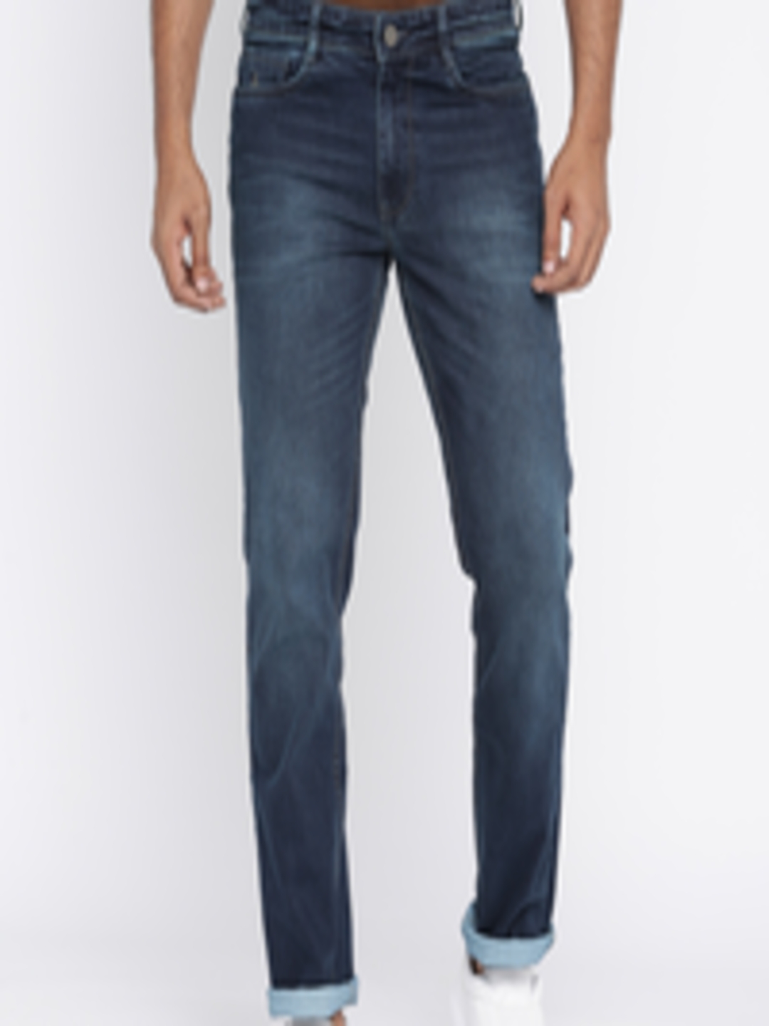 Buy Parx Men Blue Regular Fit Mid Rise Clean Look Stretchable Jeans ...