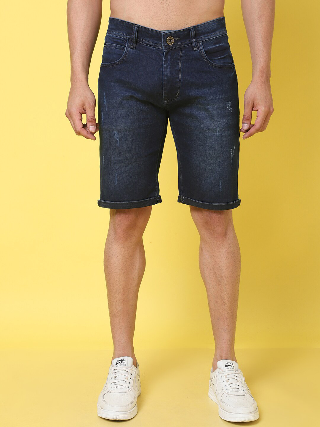 Buy Rodamo Men Cotton Washed Slim Fit Denim Shorts Shorts for Men 22451576 Myntra