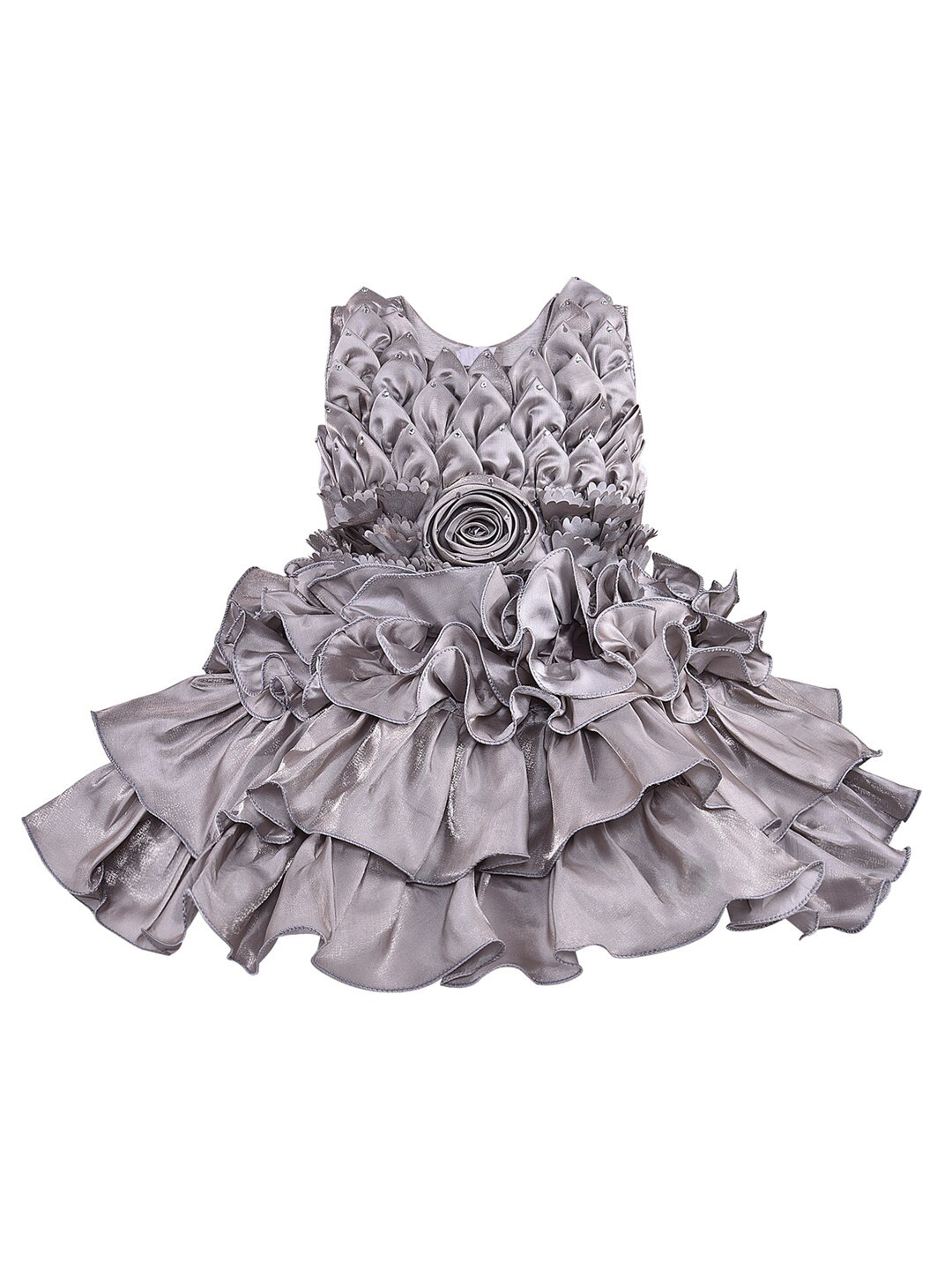 Wish Karo Girls Long Dress Birthday Frocks for Girls - Net - (LF181pnk) main image 0