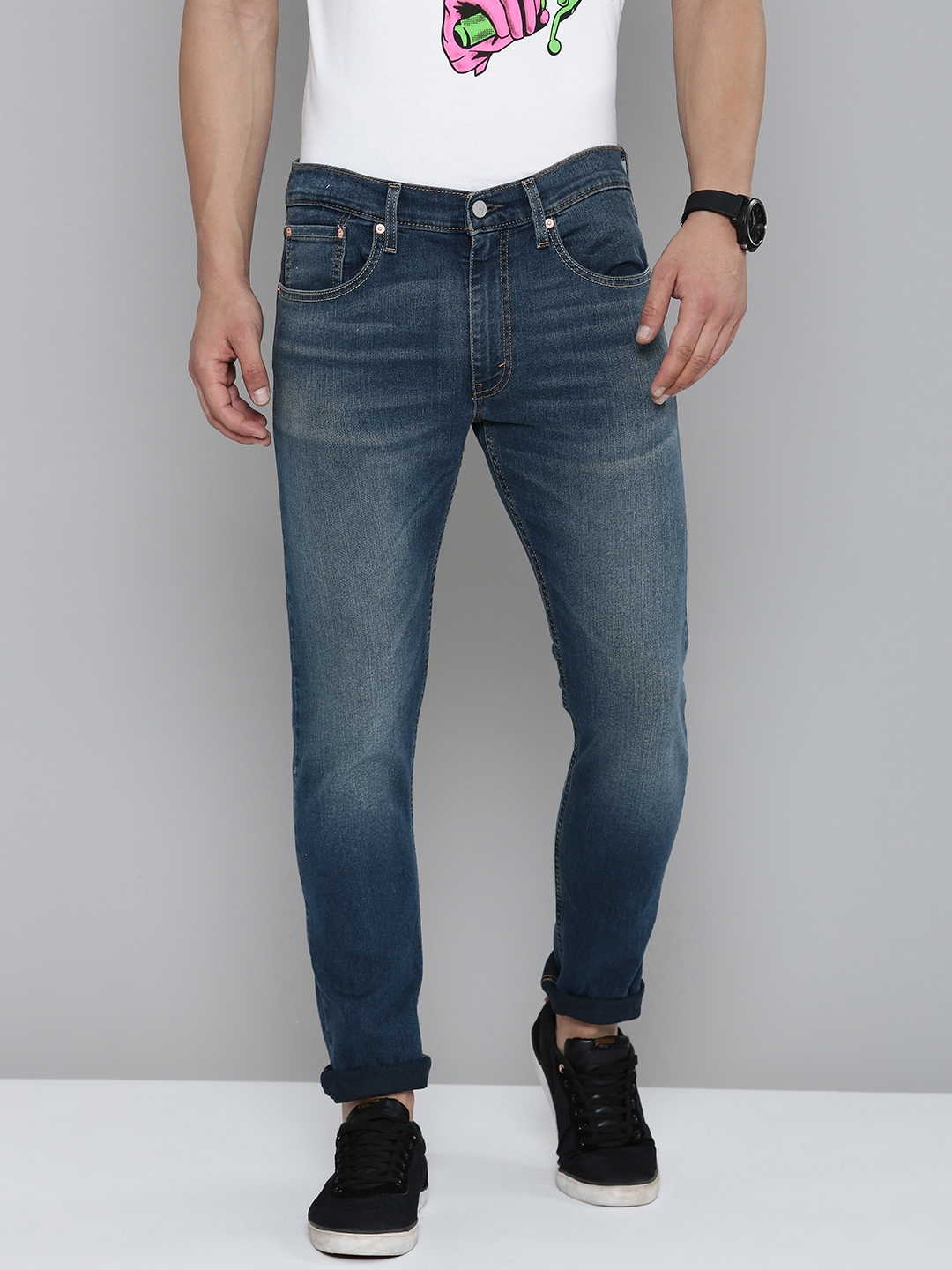 Buy Levis Men 512 Slim Tapered Fit Low Rise Light Fade Stretchable ...