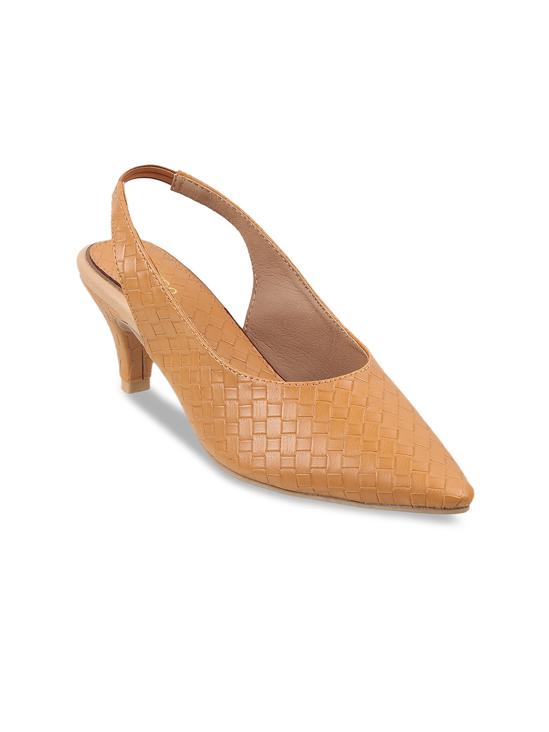 Buy Metro Textured Kitten Mules With Backstrap Heels for Women