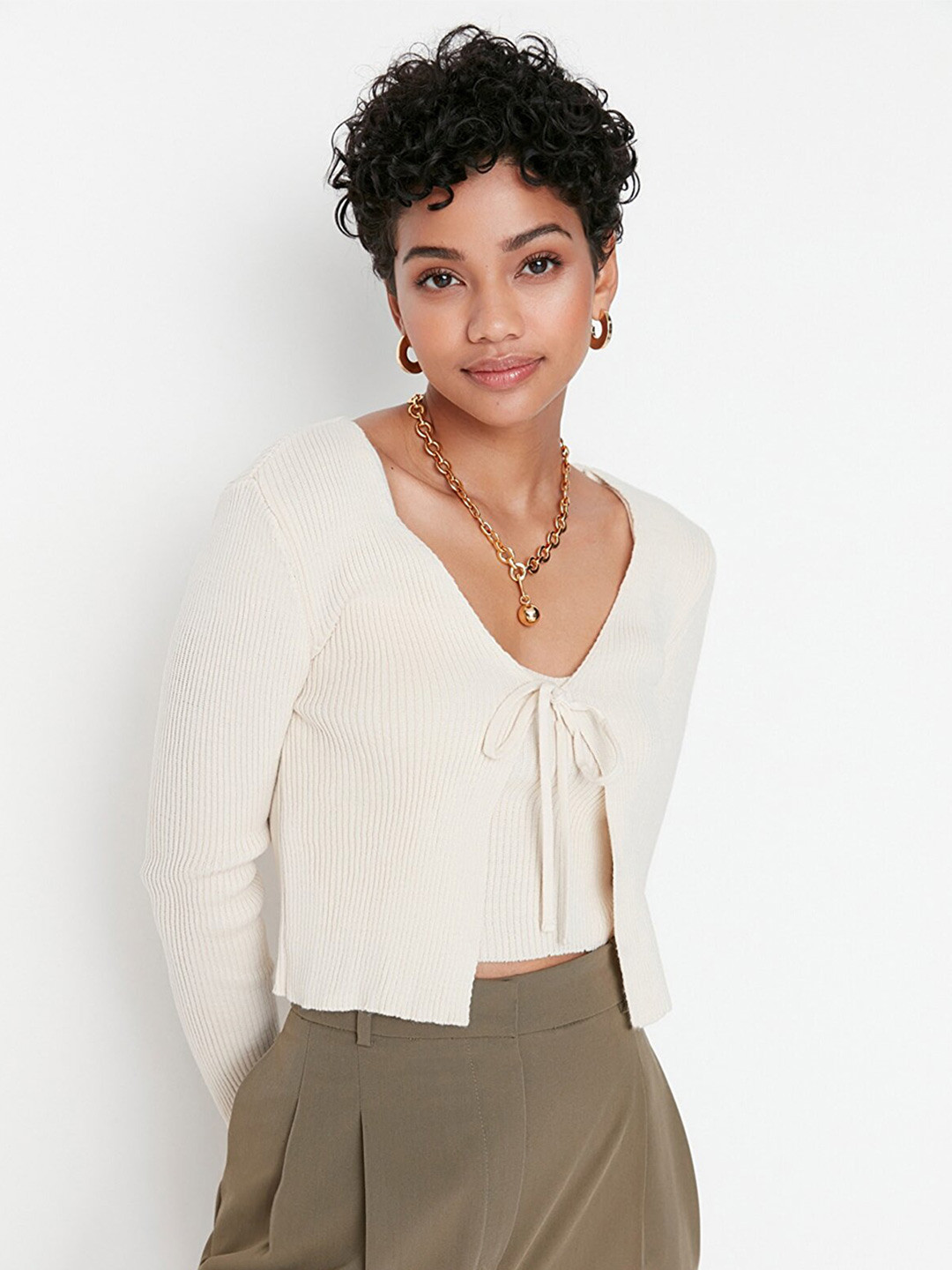 Buy Trendyol Striped Bell Sleeve Crop Top Tops for Women 22475752