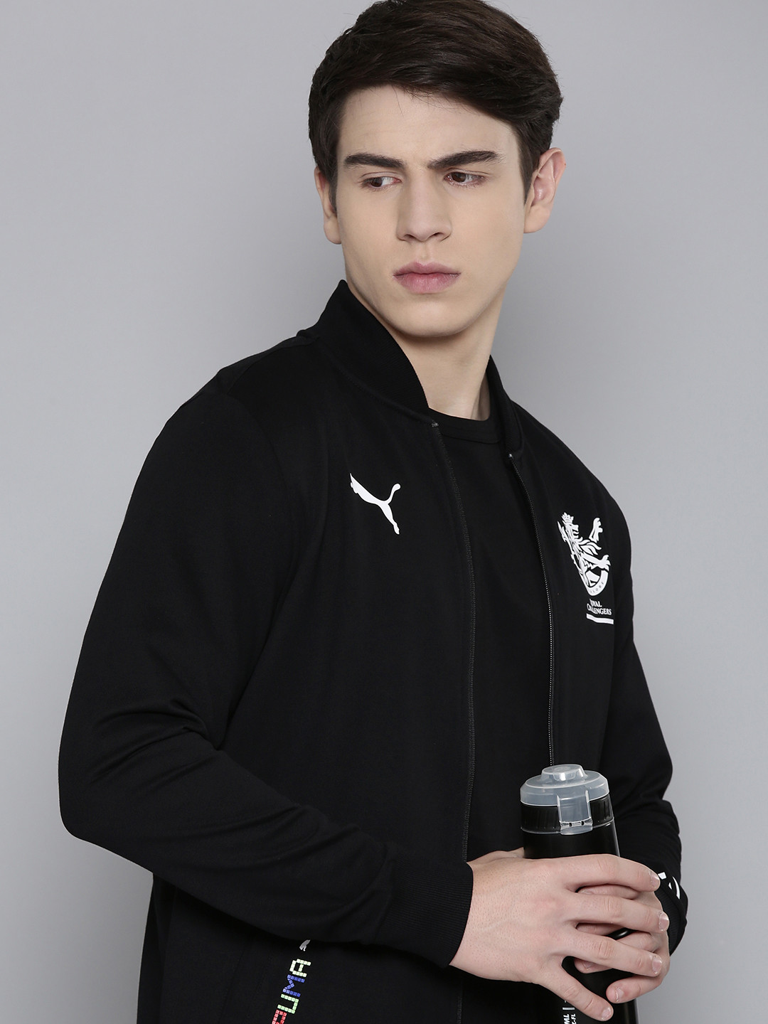 Buy Puma Printed Royal Challengers Bangalore Arcade Relaxed Fit Bomber