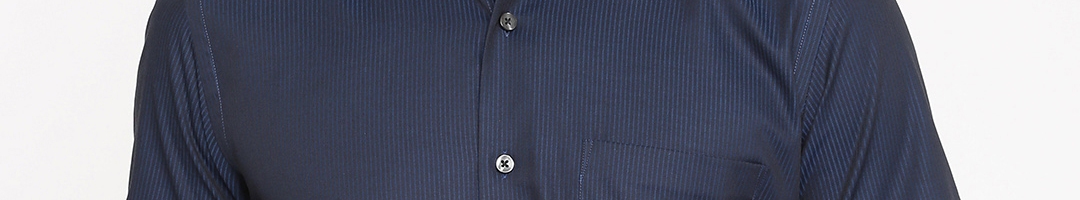 Buy Louis Philippe Men Navy Blue Regular Fit Striped Formal Shirt - Shirts for Men 2247974 | Myntra