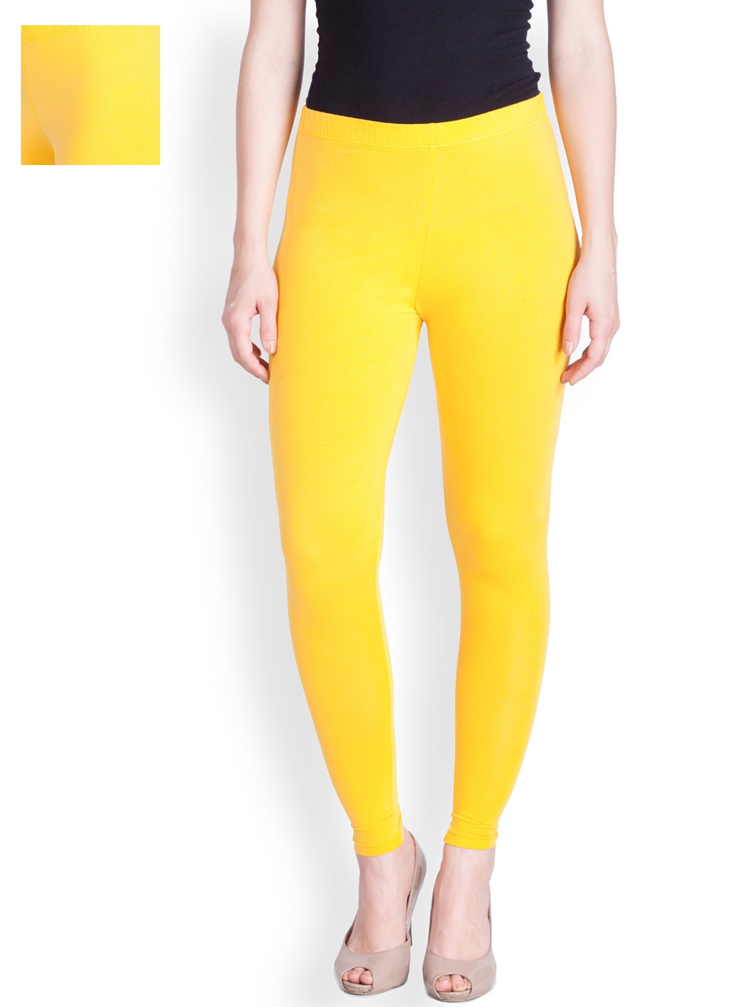 Buy LYRA Pack Of 2 Yellow Churidar Leggings - Leggings for Women ...