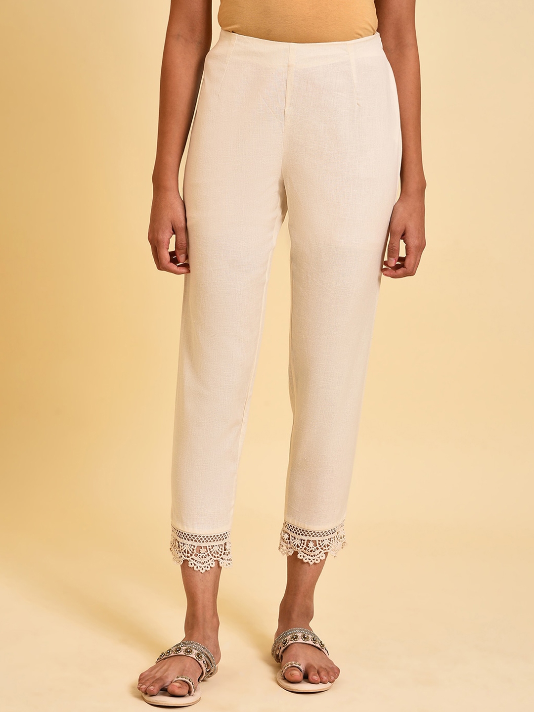 Buy W Women Slim Fit Cigarette Trousers - Trousers for Women 22487142 ...