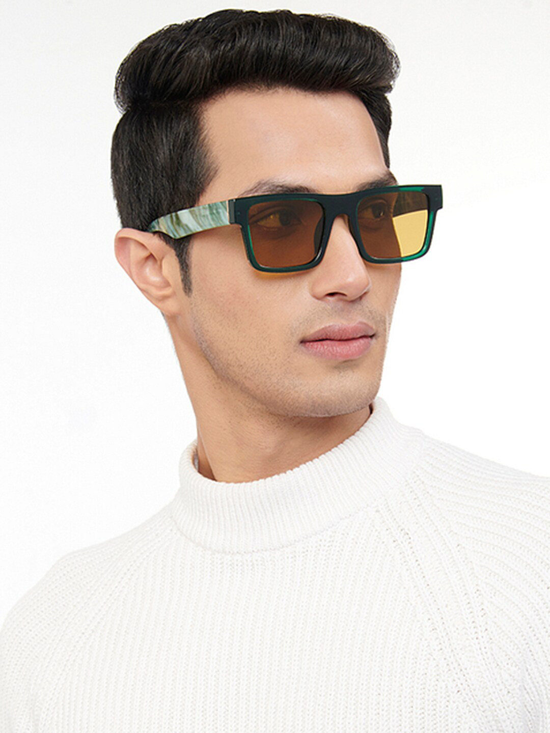 VINCENT CHASE Unisex Square Polarized Sunglasses - Grey Polycarbonate Frame, 100% UV Protection - View #6