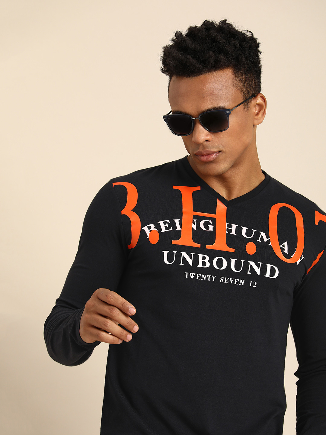Human Being Typographic Half Sleeves Cotton T-shirt for Women