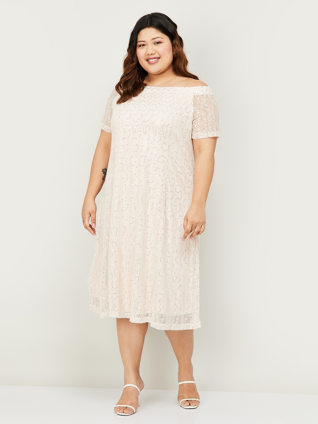 Buy Nexus By Lifestyle Plus Size Off Shoulder A Line Midi Dress ...