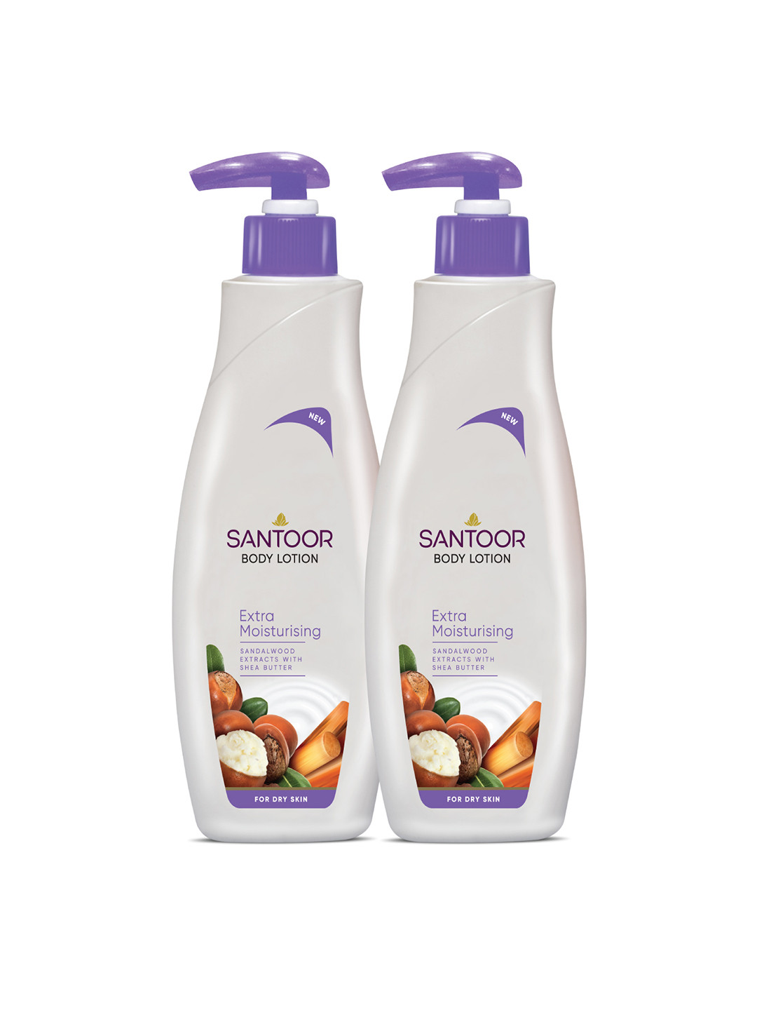 Buy Santoor Set Of 2 Extra Moisturising Body Lotion With Shea Butter For Dry Skin 250ml Each