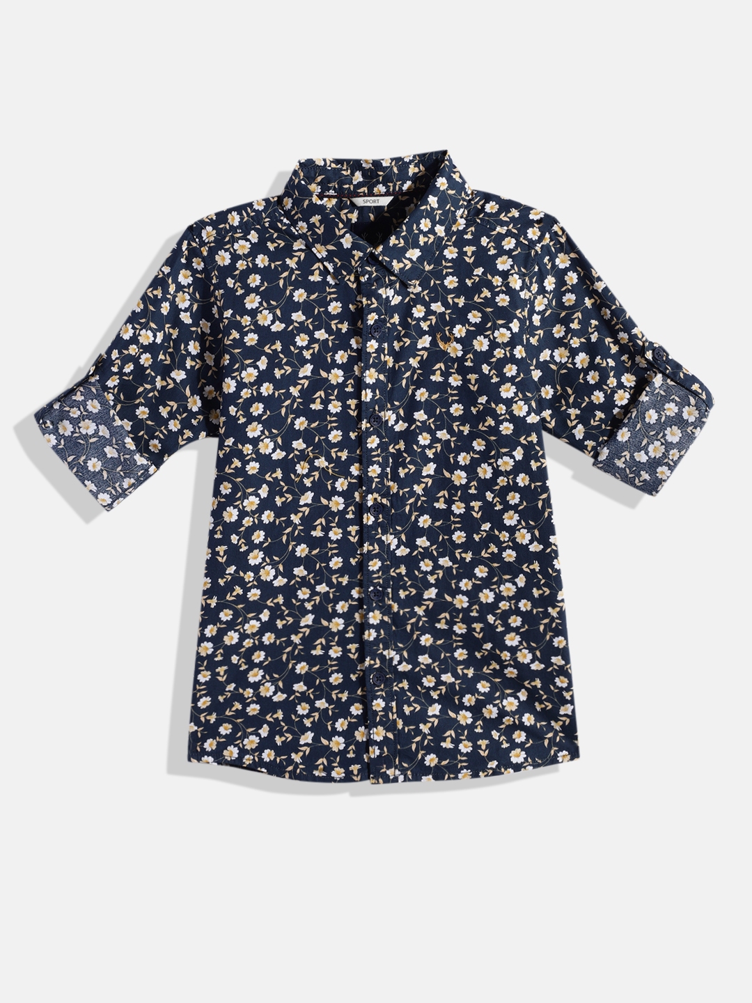 Buy Allen Solly Junior Boys Sport Floral Printed Pure Cotton Casual ...