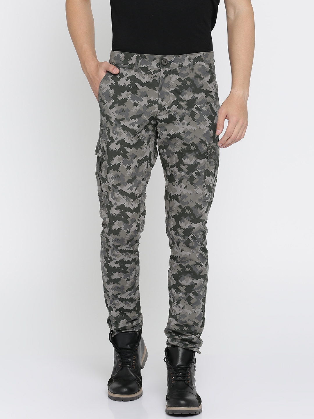 grey cargos men