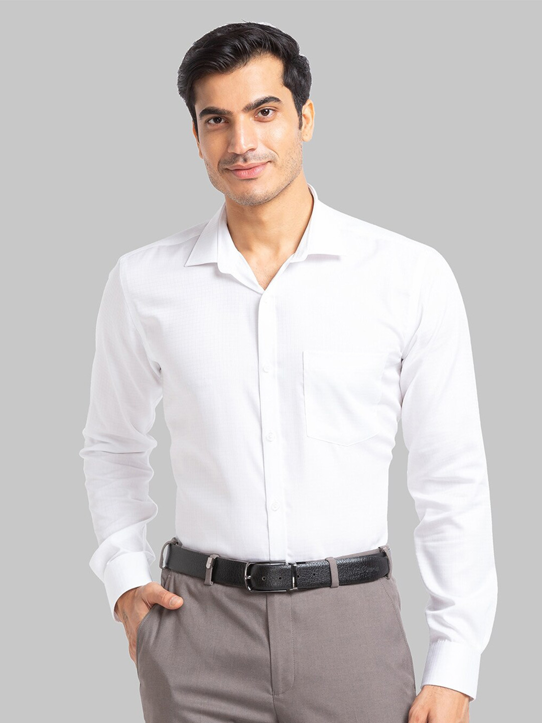 Buy Park Avenue Spread Collar Slim Fit Organic Cotton Formal Shirt