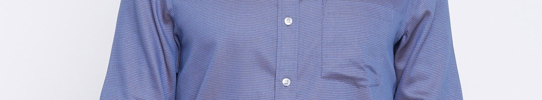 Buy Arrow Men Blue Slim Fit Self Design Formal Shirt - Shirts for Men ...