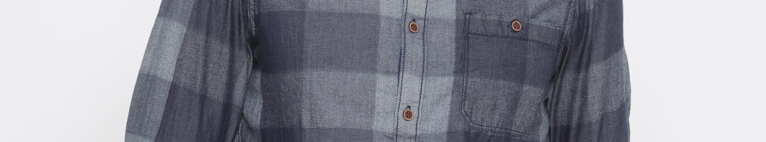 Buy Arrow Blue Jean Co. Men Blue & Grey Slim Fit Checked Casual Shirt ...