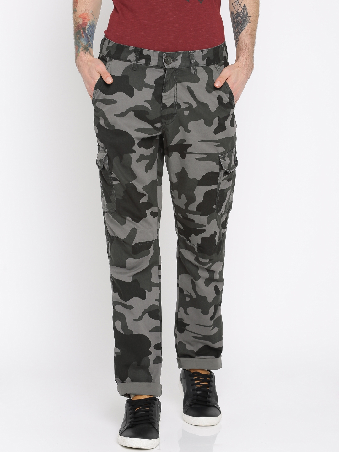 grey cargos h&m