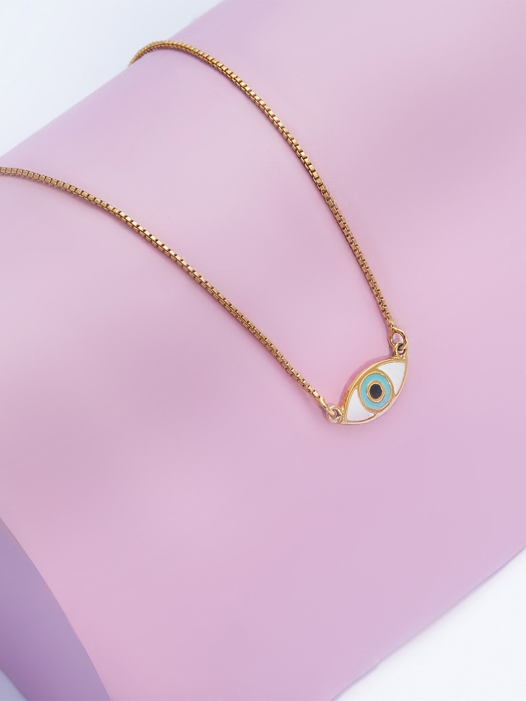 Buy AKSA 925 Sterling Silver Gold Plated Evil Eye Necklace Necklace