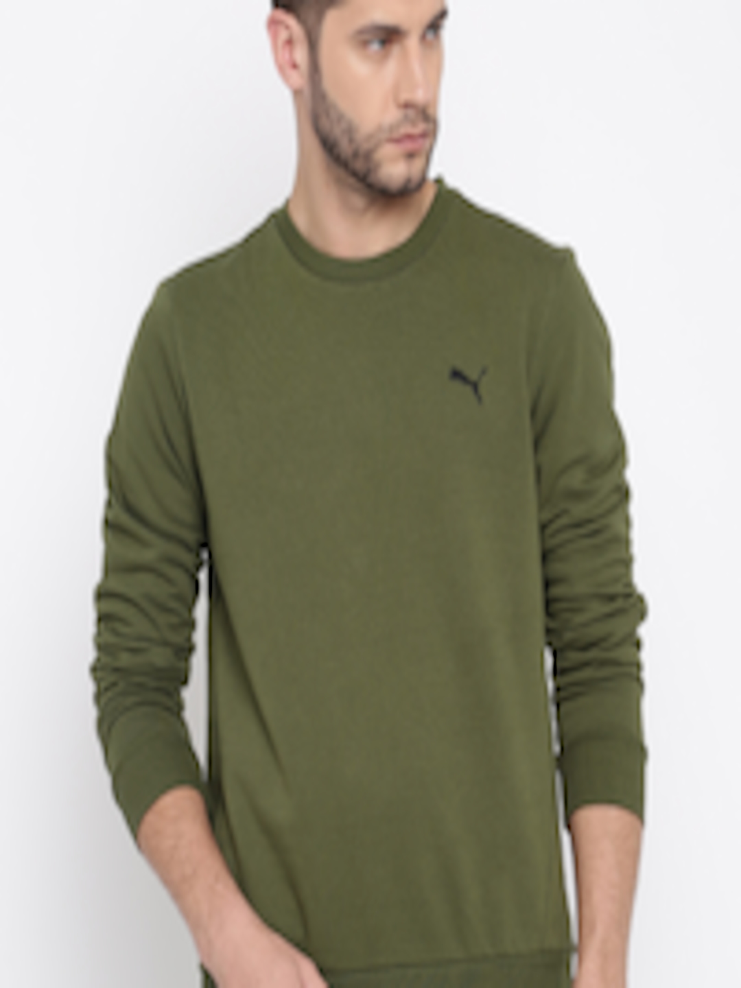 Buy Puma Men Olive Green Solid Sweatshirt - Sweatshirts for Men 2252277 ...