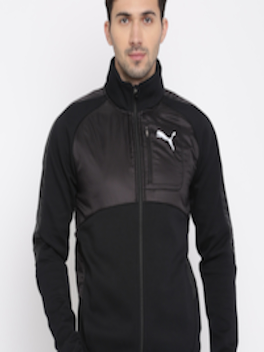 Buy Puma Men Black Solid Sporty Track Jacket - Jackets for Men 2252334 ...