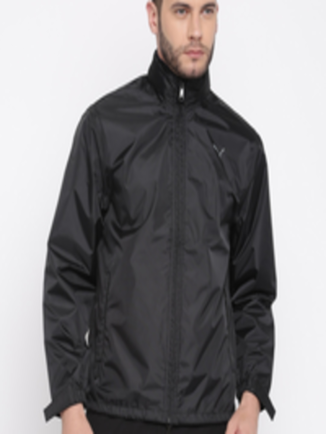 Buy Puma Men Black Solid Hooded Rain Jacket - Jackets for Men 2252344 ...
