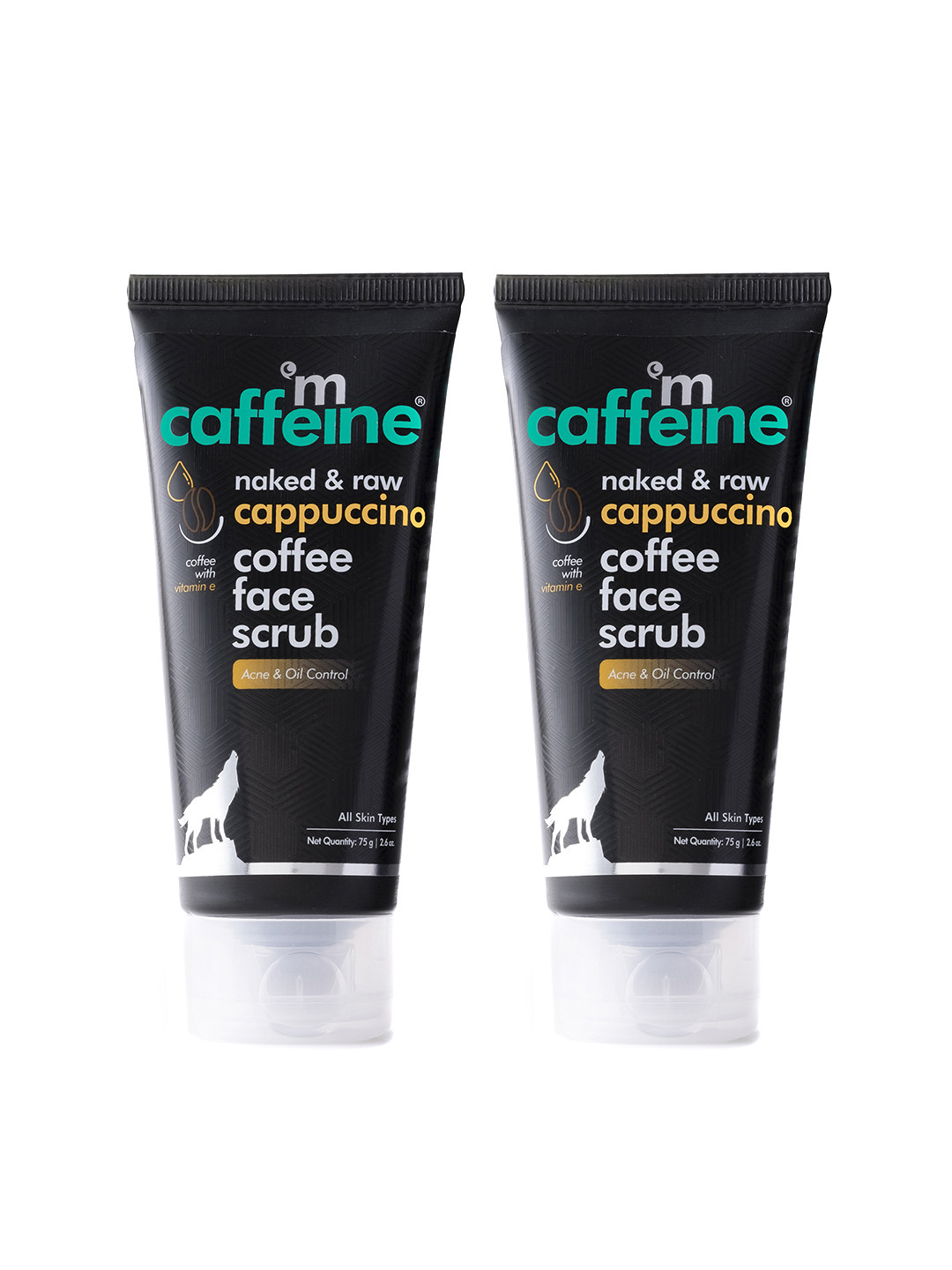 Buy MCaffeine Set Of 2 Anti Acne Cappuccino Scrub With Coffee For Mild Exfoliation 75g Each