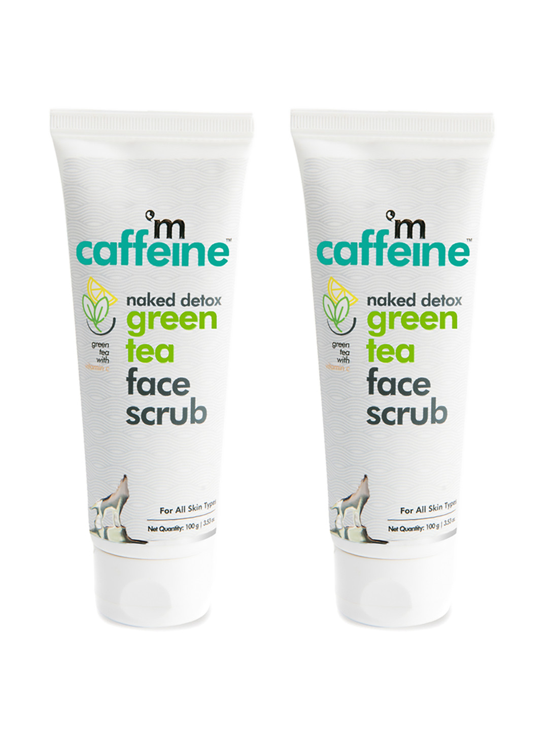 Buy MCaffeine Set Of 2 Green Tea Face Scrub With Vitamin C 100g Each