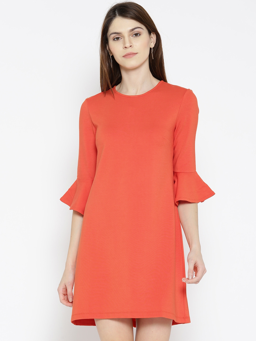 Buy United Colors Of Benetton Women Orange Solid Shift Dress - Dresses for Women 2252497 | Myntra