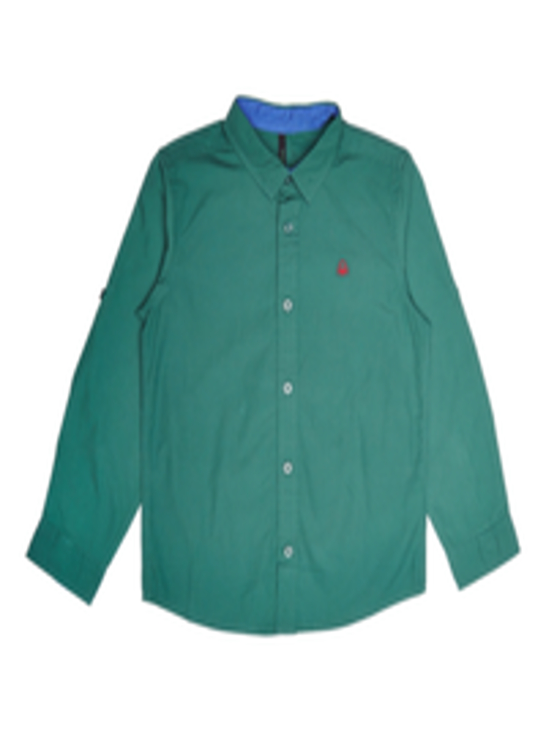 Buy United Colors Of Benetton Boys Green Regular Fit Solid Casual Shirt ...