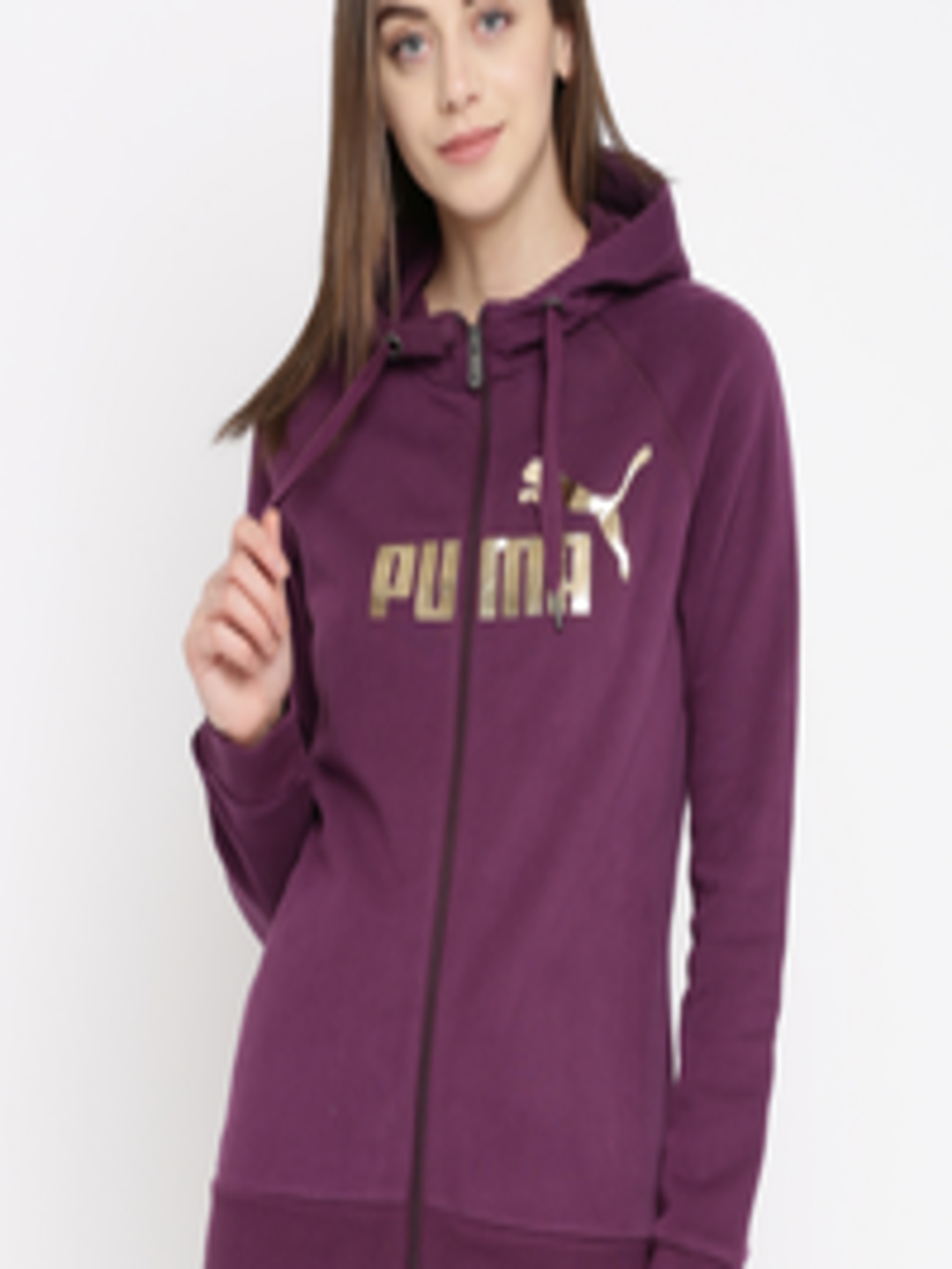 Buy Puma Women Purple Printed FUN HOLIDAY Italian Hooded Sweatshirt ...