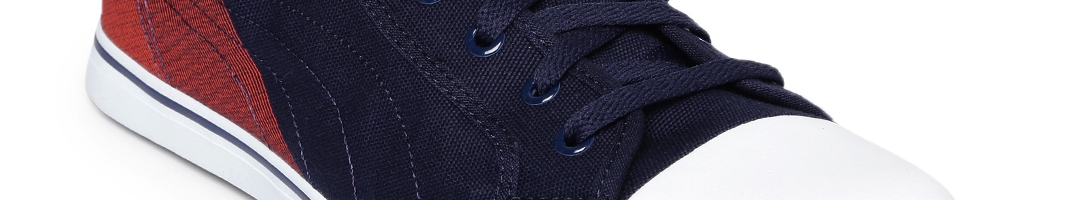 Buy Puma Men Navy Blue Colourblocked Canvas High Top Sneakers - Casual ...