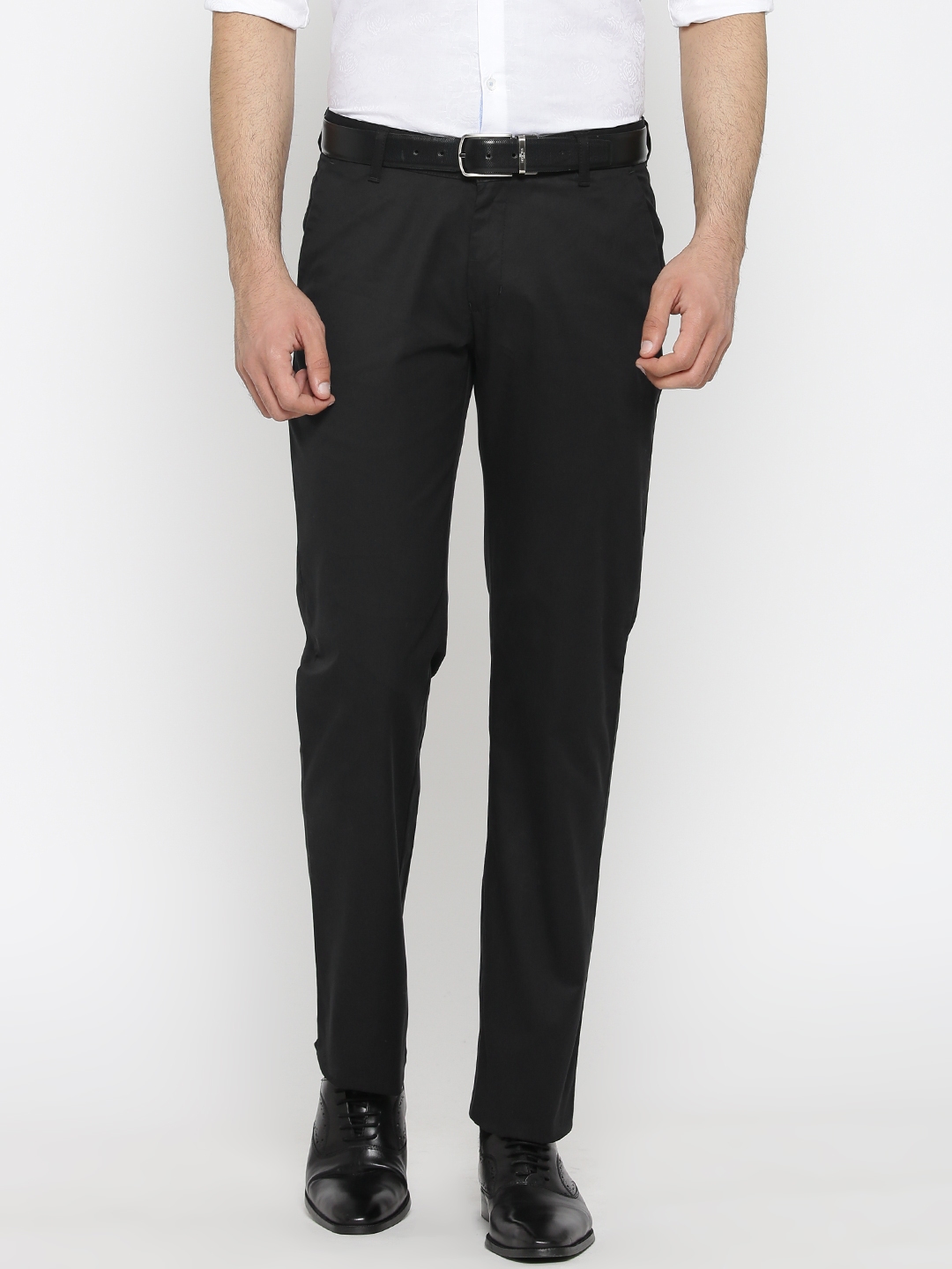 Buy Raymond Men Black Solid Formal Trousers - Trousers for Men 2253592 ...