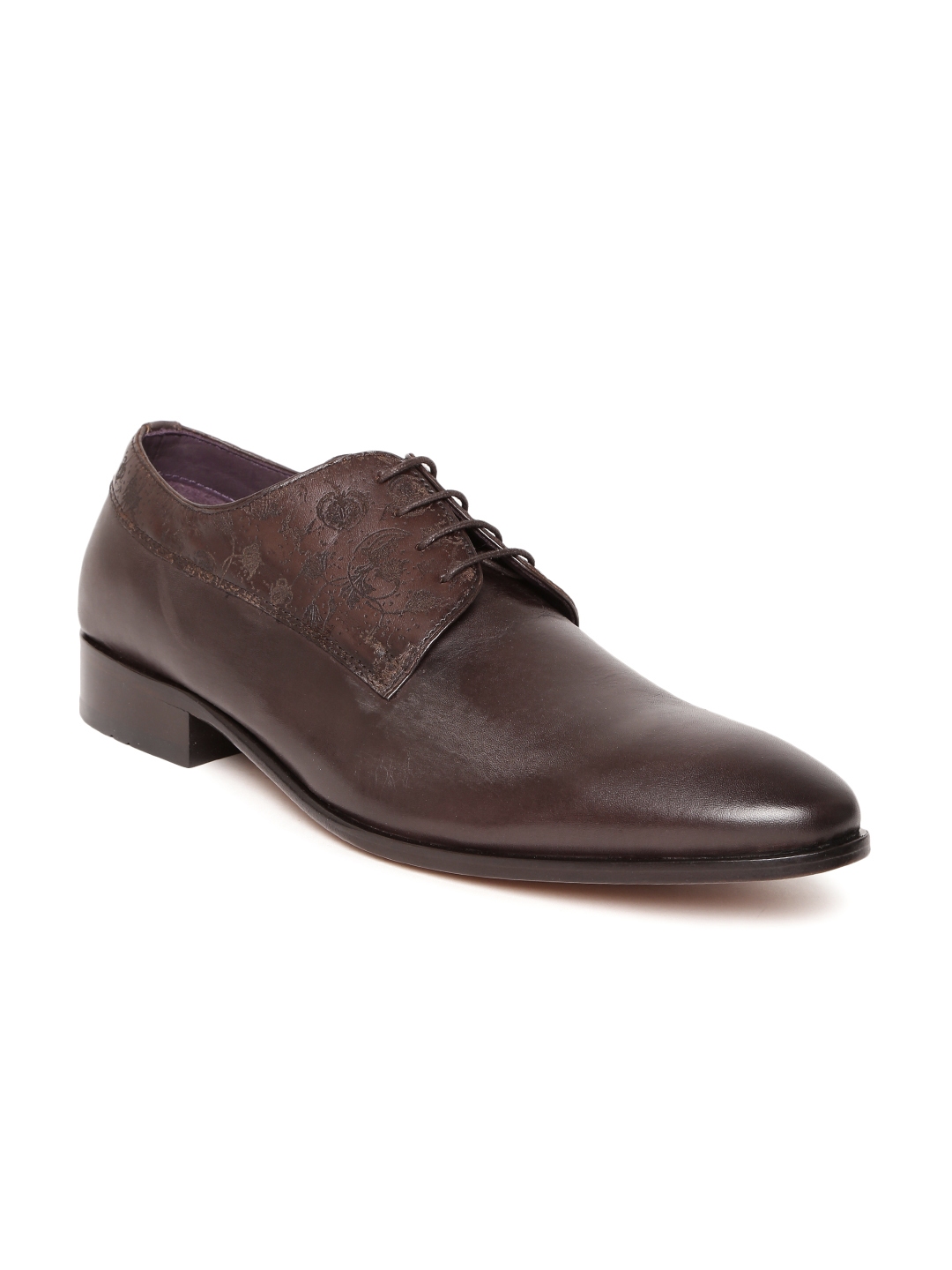 Buy Luxure By Louis Philippe Men Brown Patterned Leather Semiformal Shoes - Formal Shoes for Men ...