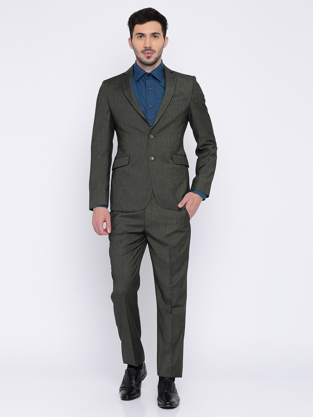 Buy Peter England Men Brown Slim Euro Fit Single Breasted Formal Suit