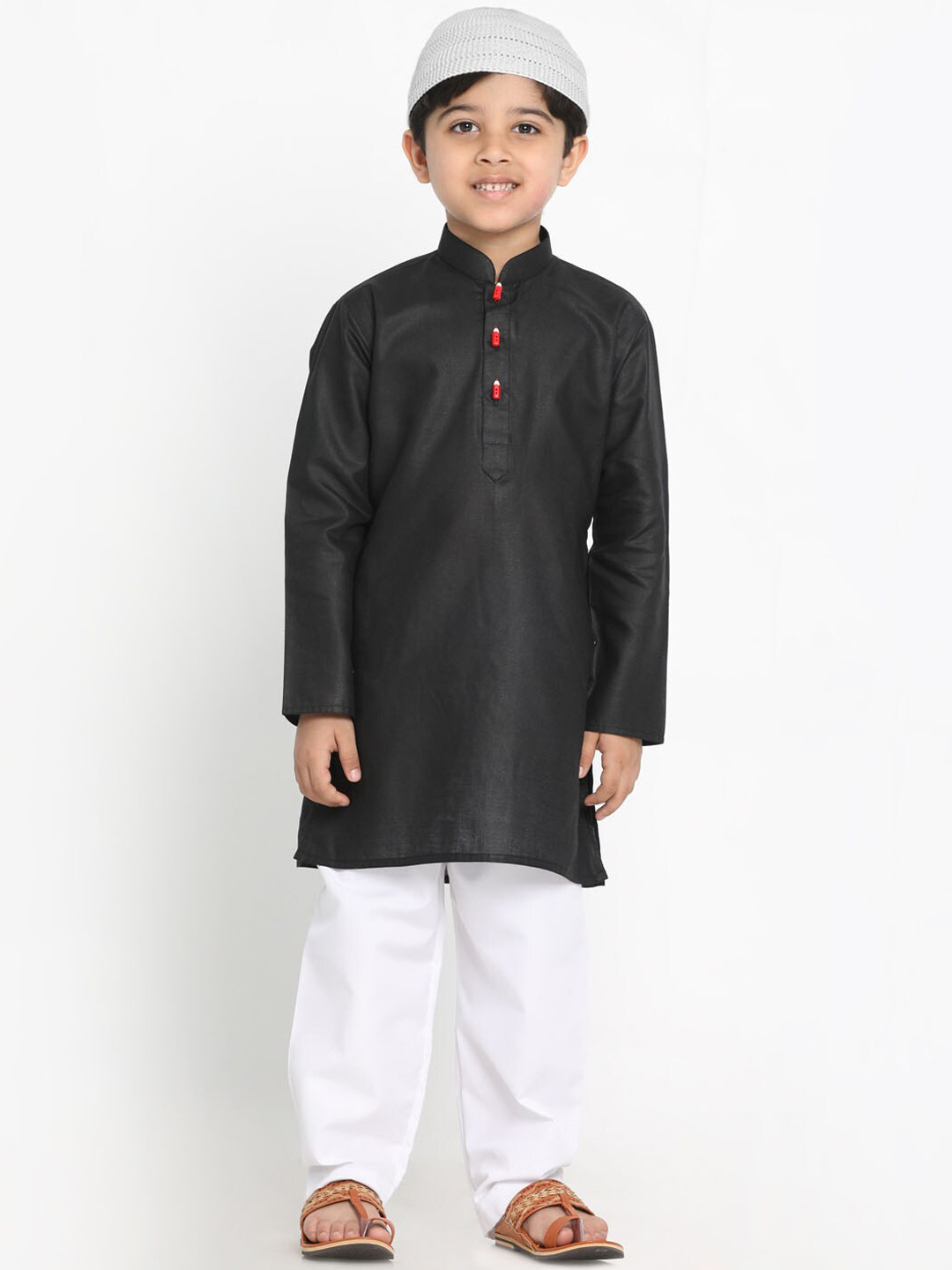 Buy JBN Creation Boys Mandarin Collar Kurta With Pyjamas & Cap Kurta