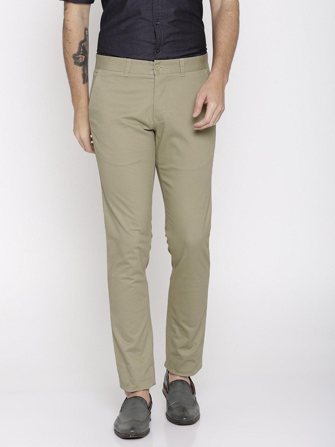 Buy Parx Men Beige Tapered Fit Solid Chinos Trousers for Men 2255722 Myntra