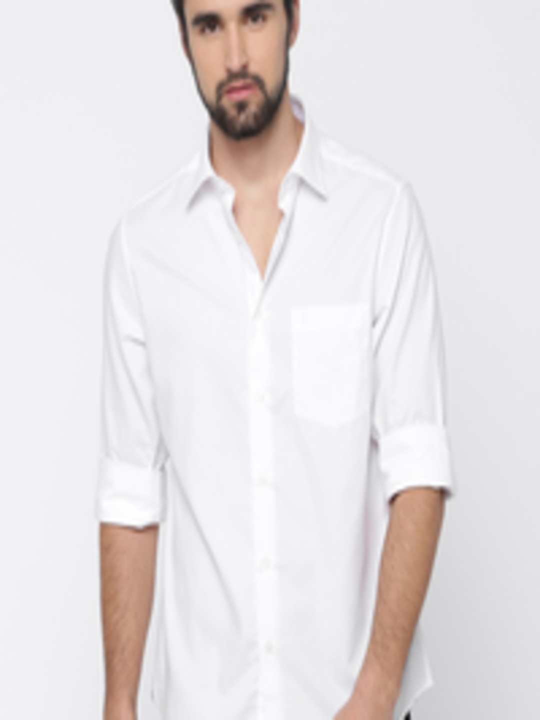 Buy Indian Terrain Men White Slim Fit Solid Casual Shirt - Shirts for ...