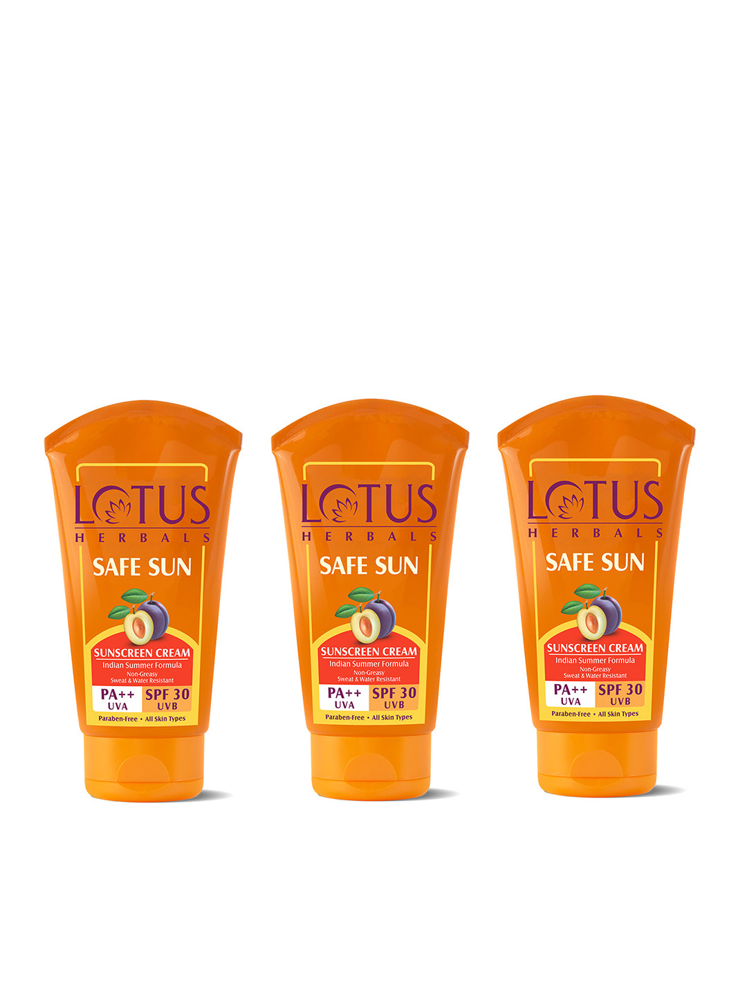 Buy Lotus Herbals Set Of 3 Non Greasy Safe Sun SPF 30 PA++ Sunscreen