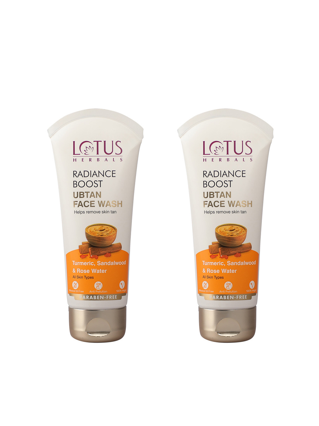 Buy Lotus Herbals Set Of 2 Radiance Boost Ubtan Face Wash With Turmeric