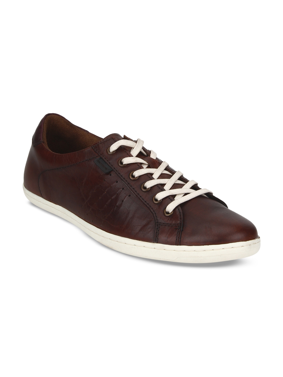 red tape brown leather sneakers
