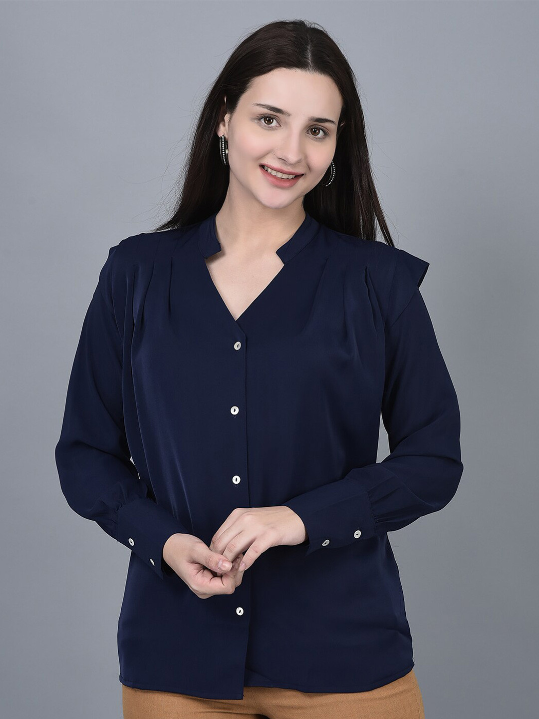 Buy CANOE Smart Mandarin Collar Casual Shirt Shirts for Women 22573196 Myntra
