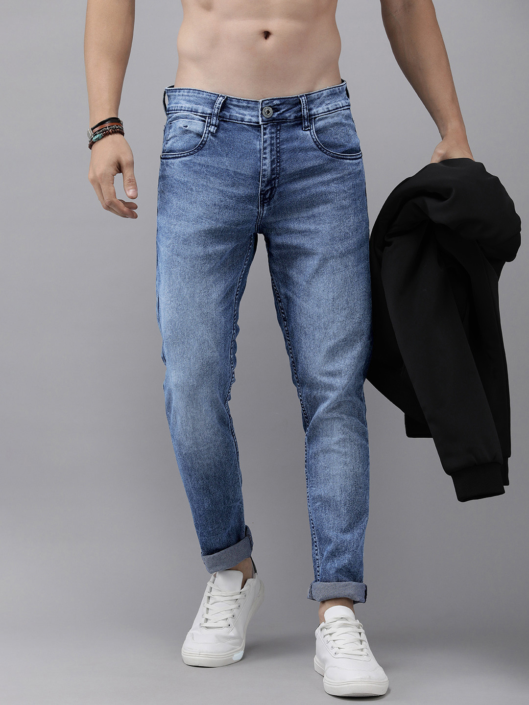 Mid-waist fashion jeans for men