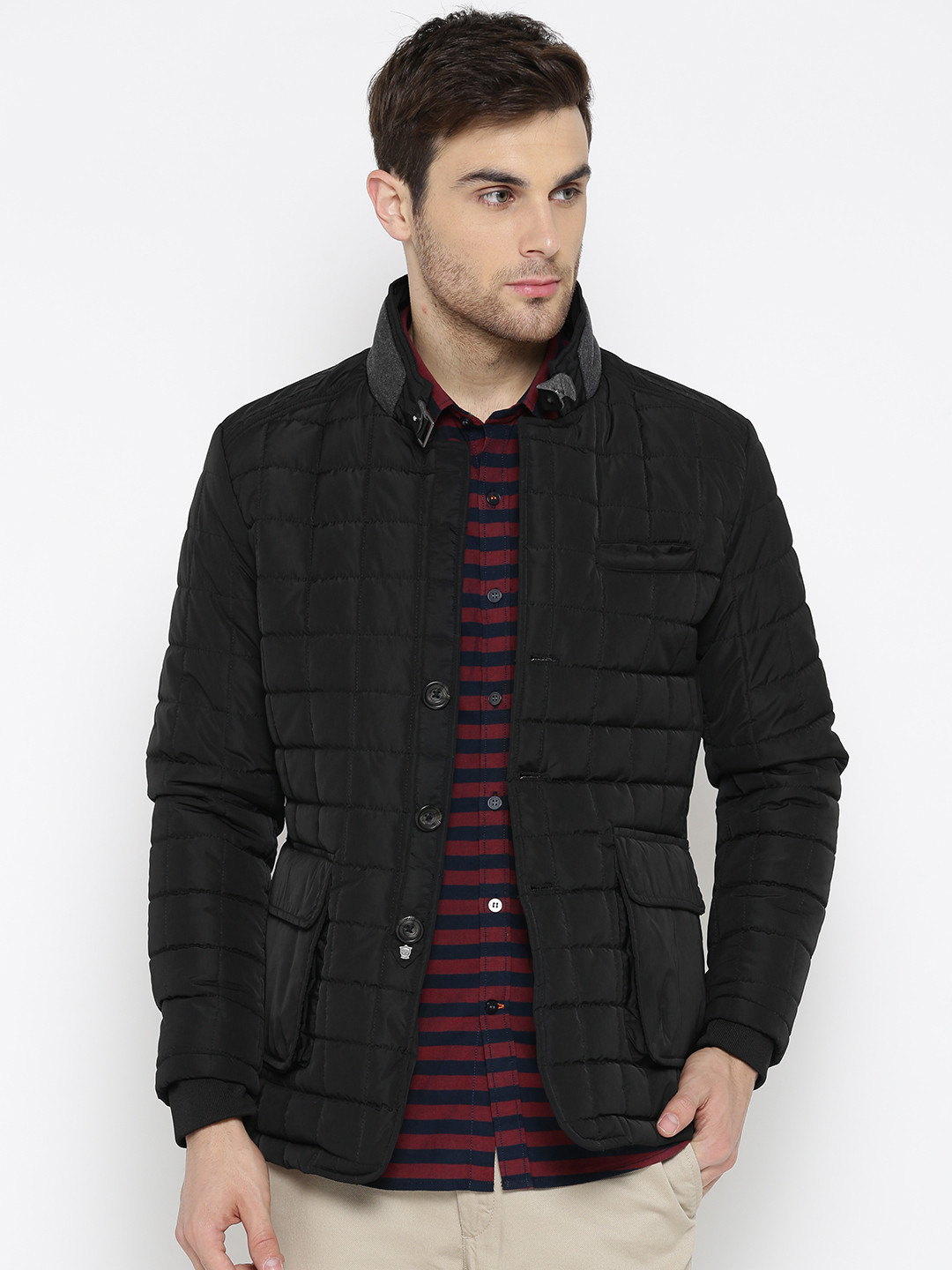 Buy Blackberrys Men Black Solid Quilted Jacket Jackets for Men