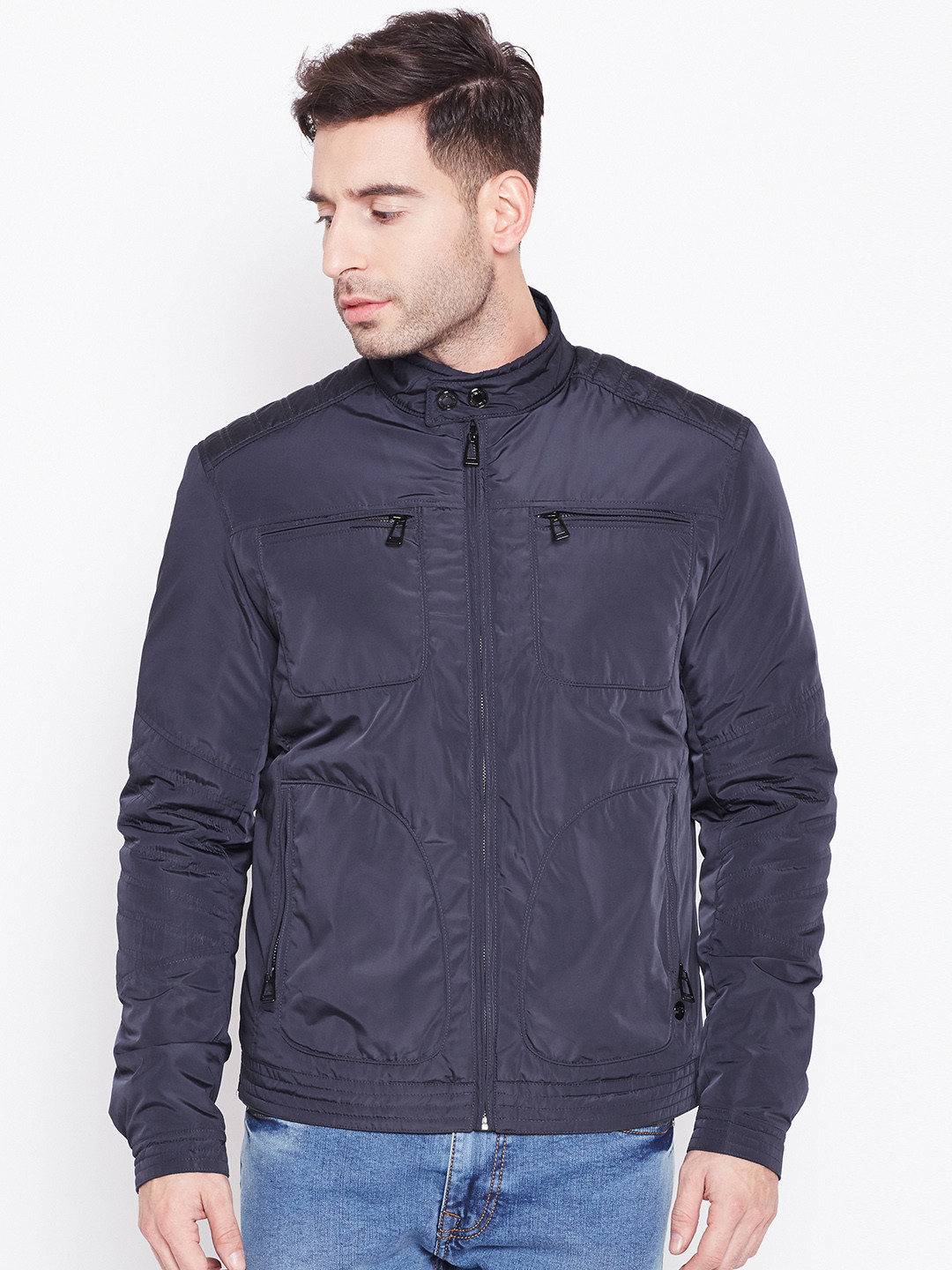 Buy Blackberrys Men Navy Blue Solid Tailored Jacket Jackets for Men