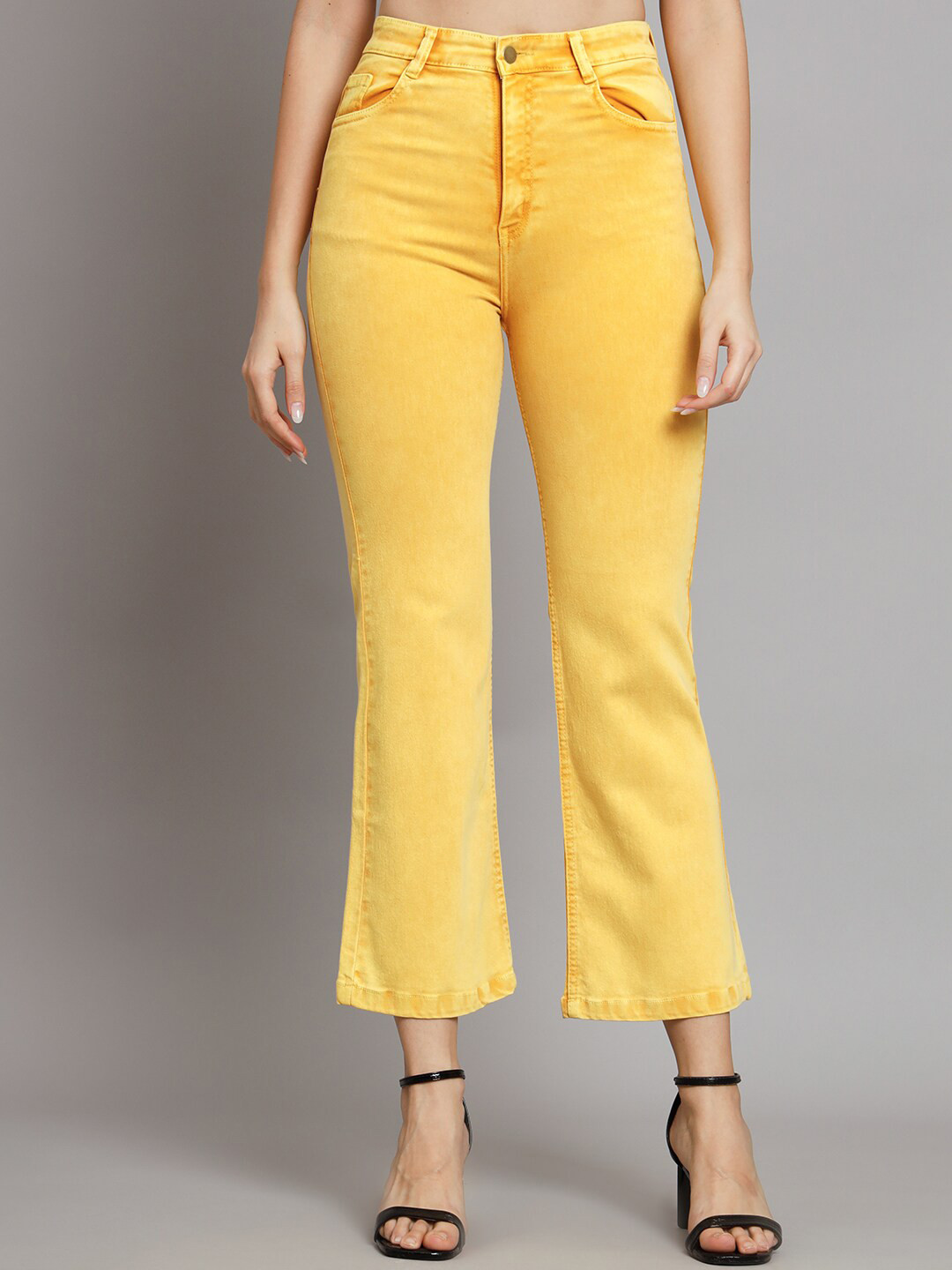 Buy GUTI Women Bootcut High Rise Stretchable Light Fade Cotton Jeans