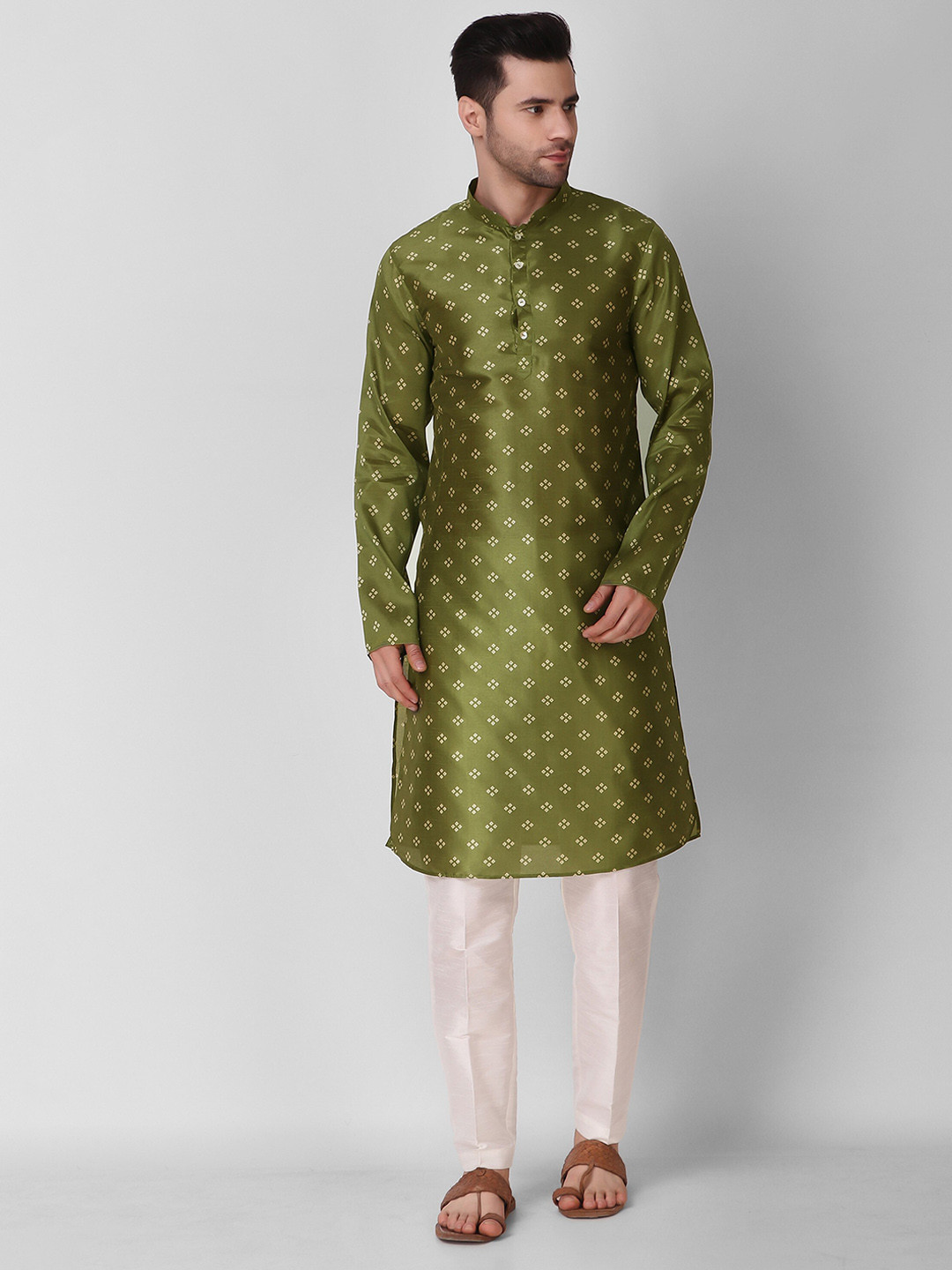 Men's Bandhani Printed Kurta with Pyjama main image 1