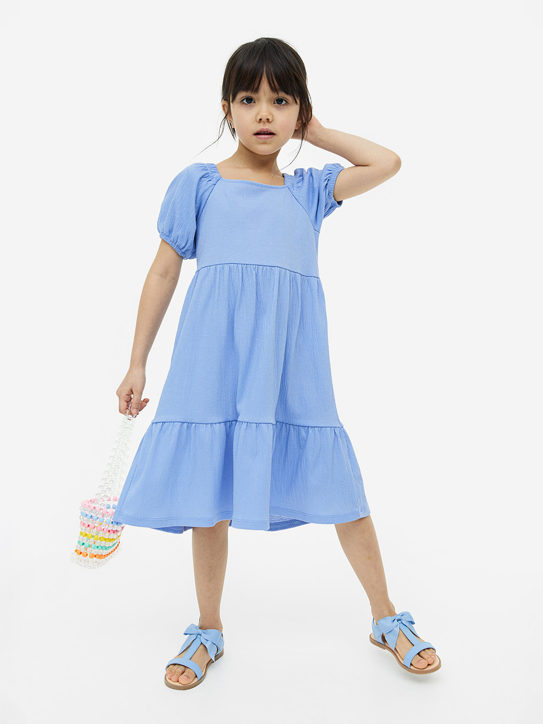 Buy H&M Girls Textured Jersey Dress Dresses for Girls 22617060 Myntra