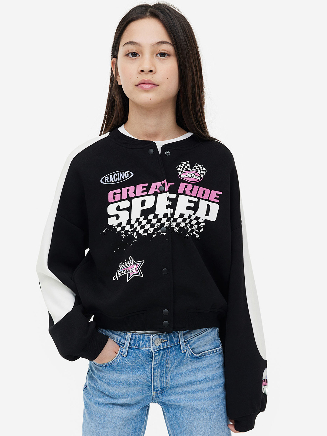 Buy H&M Girls Oversized Baseball Jacket Jackets for Girls 22618504