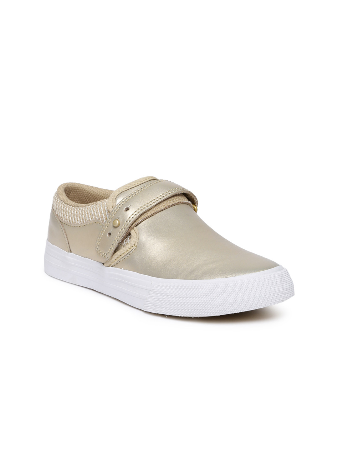 Buy Supra Women Mute Gold Toned Cubana Leather Skateboarding Sneakers